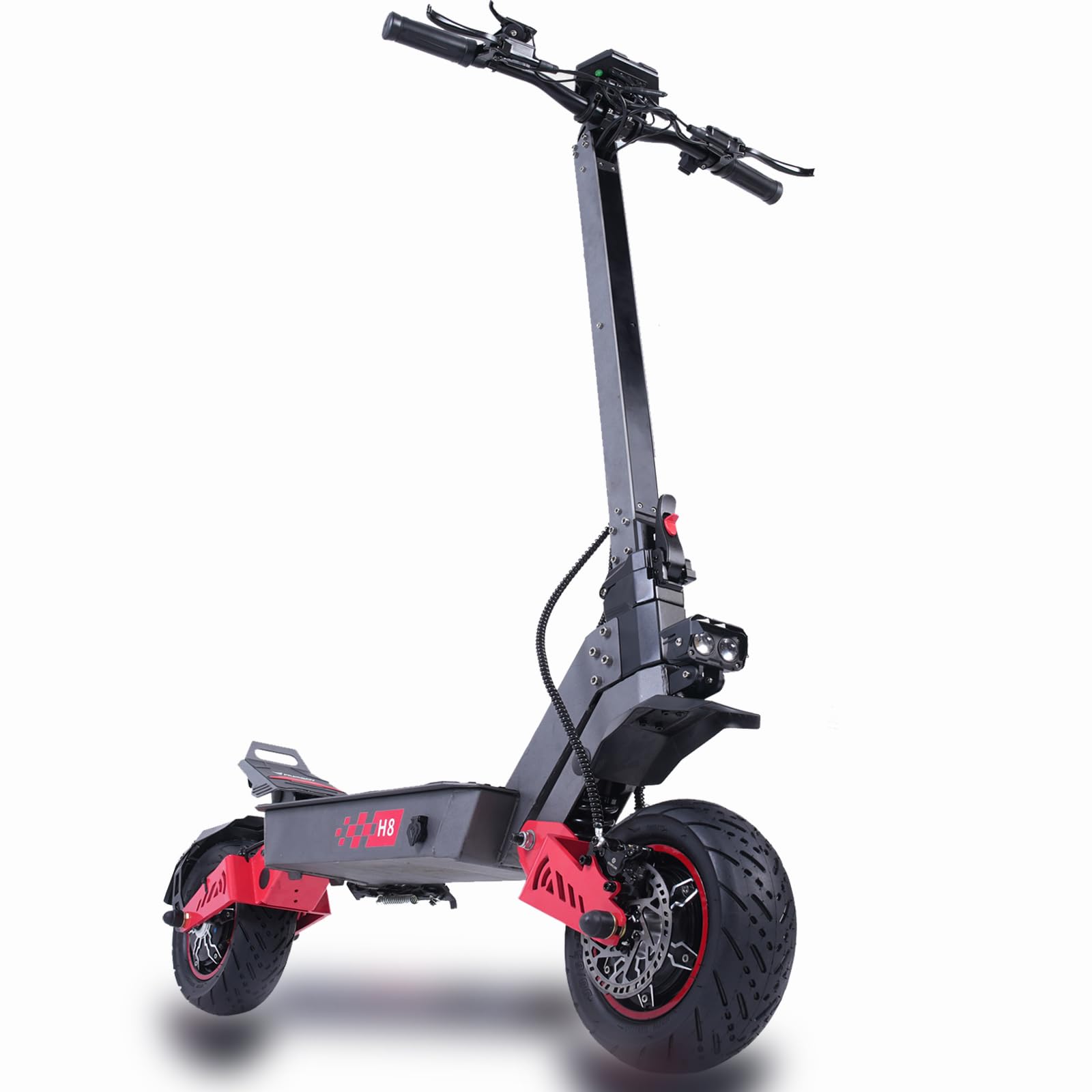 E-Scooter Offroad Elektroroller Schneller E Roller Elektroscooter NFC-Schlüsselloser Start 11 Zoll Allzeitreifen Doppelmotor C-Typ Federung 60V40AH Lithium-Ionen-Akku Maximale Autonomie 100 KM