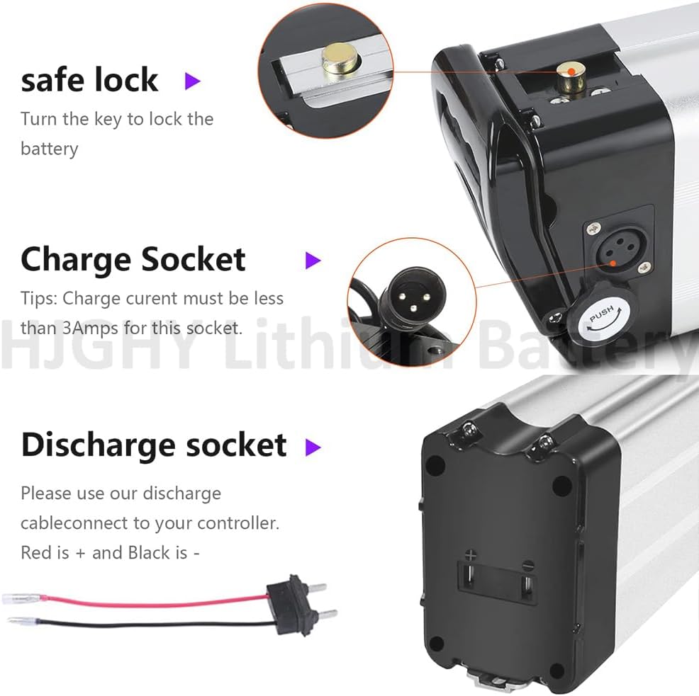 36V 48V 10h 13Ah 15Ah 20Ah Akku für Elektrofahrräder, 52V 13Ah austauschbarer Lithium-Akku für 550W 1000W Falt-E-Bike-Pedelec-Motor