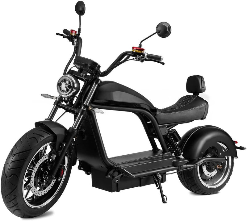 Elektroroller “HL 6.0”, 3000 Watt, 100 km Reichweite, Straßenzulassung, 45Ah Lithium-Akku, Elektro Roller, E-Roller mit Sitz, 50 CCM, Elektro Motorroller, Schwarz