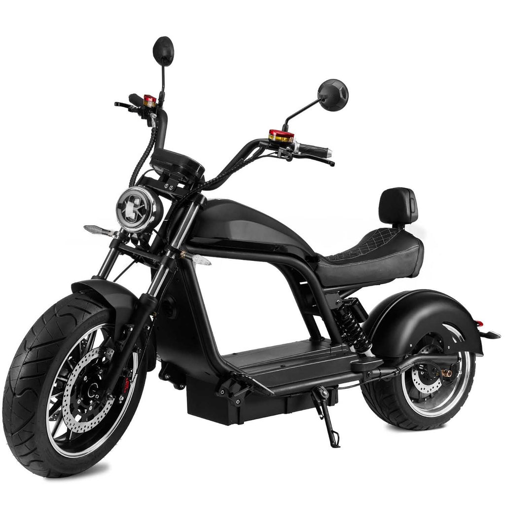 Elektroroller “HL 6.0”, 3000 Watt, 100 km Reichweite, Straßenzulassung, 45Ah Lithium-Akku, Elektro Roller, E-Roller mit Sitz, 50 CCM, Elektro Motorroller, Schwarz