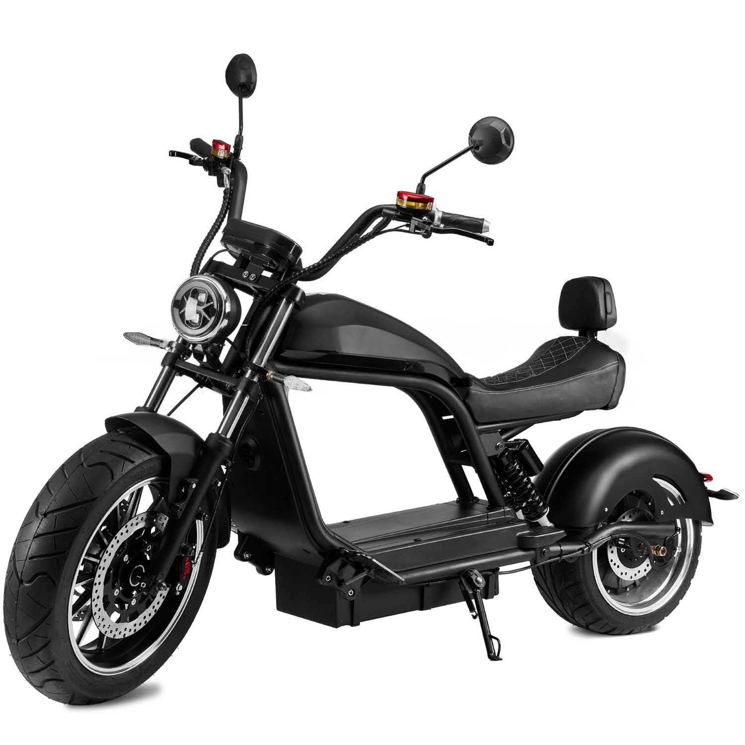 Elektroroller “HL 6.0”, 3000 Watt, 100 km Reichweite, Straßenzulassung, 45Ah Lithium-Akku, Elektro Roller, E-Roller mit Sitz, 50 CCM, Elektro Motorroller, Schwarz