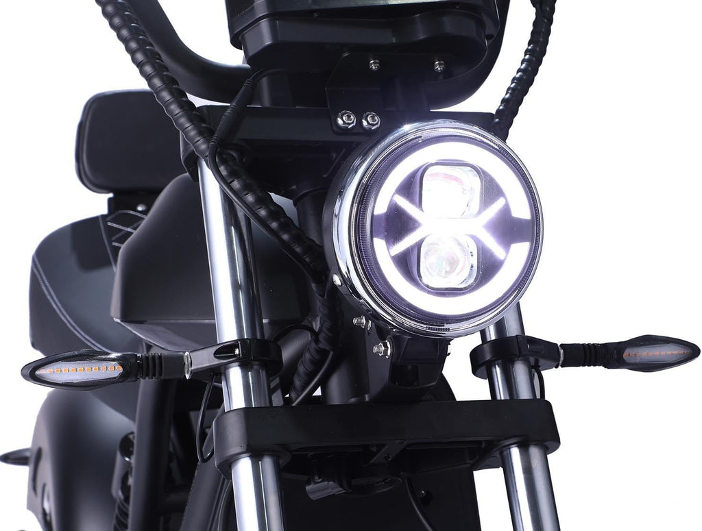 Elektroroller “HL 6.0”, 3000 Watt, 100 km Reichweite, Straßenzulassung, 45Ah Lithium-Akku, Elektro Roller, E-Roller mit Sitz, 50 CCM, Elektro Motorroller, Schwarz