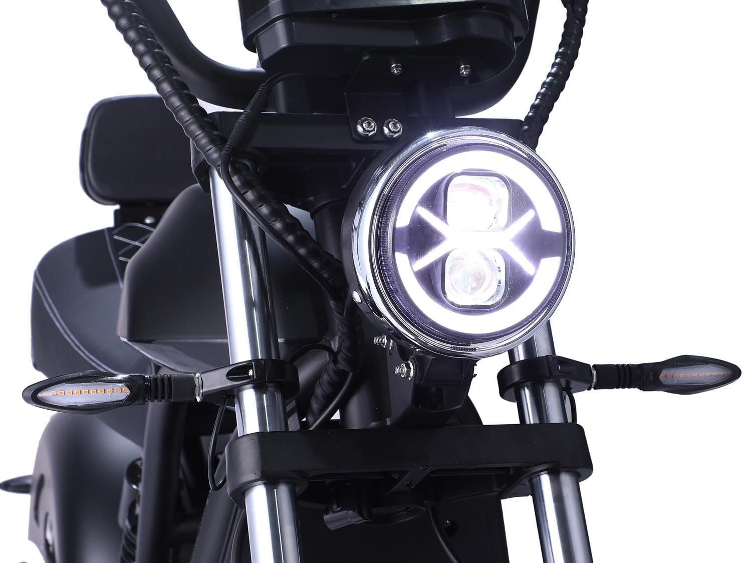 Elektroroller “HL 6.0”, 3000 Watt, 100 km Reichweite, Straßenzulassung, 45Ah Lithium-Akku, Elektro Roller, E-Roller mit Sitz, 50 CCM, Elektro Motorroller, Schwarz