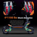 E-Scooter Offroad Elektroroller Schneller E Roller Elektroscooter NFC-Schlüsselloser Start 11 Zoll Allzeitreifen Doppelmotor C-Typ Federung 60V40AH Lithium-Ionen-Akku Maximale Autonomie 100 KM