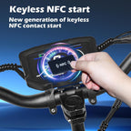 E-Scooter Offroad Elektroroller Schneller E Roller Elektroscooter NFC-Schlüsselloser Start 11 Zoll Allzeitreifen Doppelmotor C-Typ Federung 60V40AH Lithium-Ionen-Akku Maximale Autonomie 100 KM