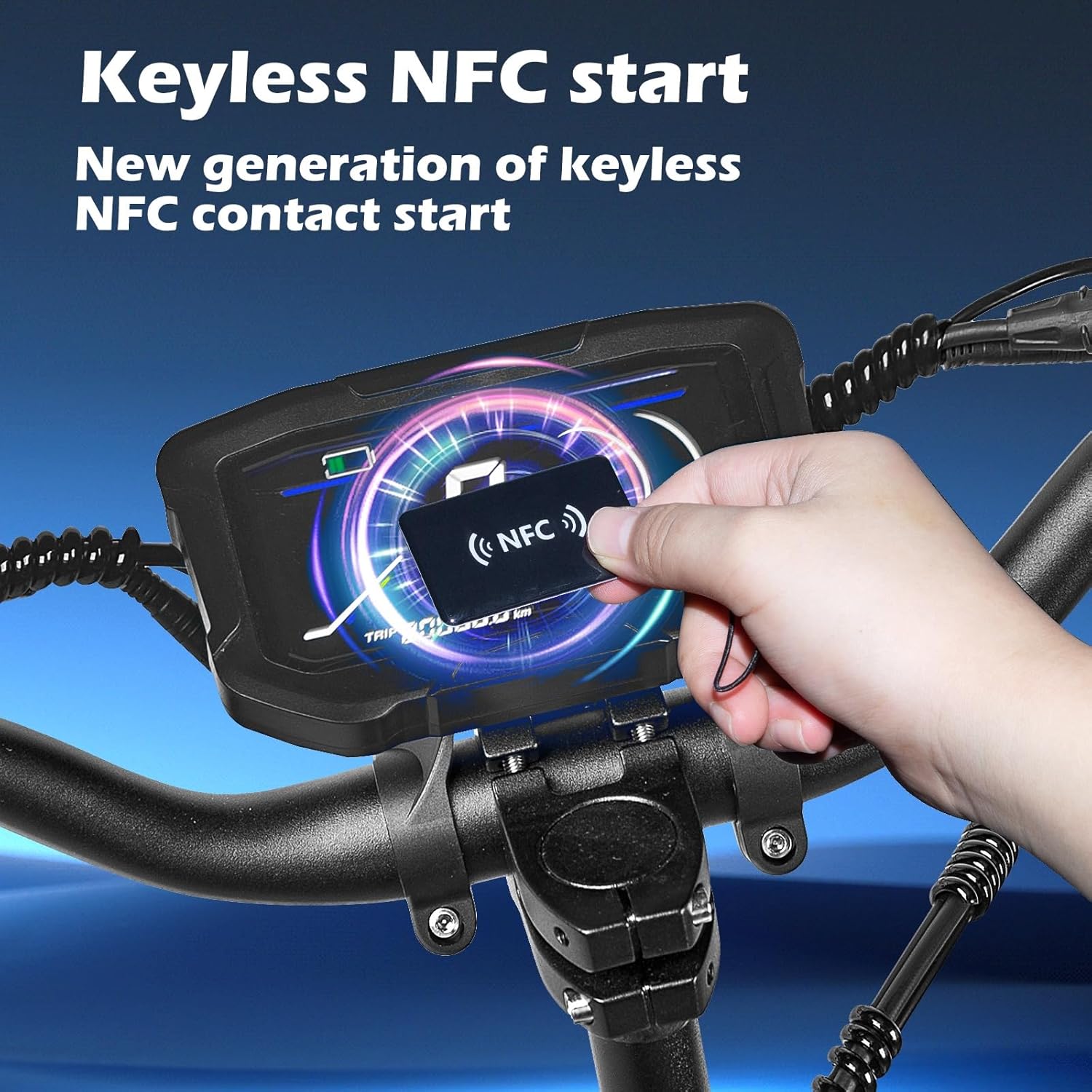 E-Scooter Offroad Elektroroller Schneller E Roller Elektroscooter NFC-Schlüsselloser Start 11 Zoll Allzeitreifen Doppelmotor C-Typ Federung 60V40AH Lithium-Ionen-Akku Maximale Autonomie 100 KM