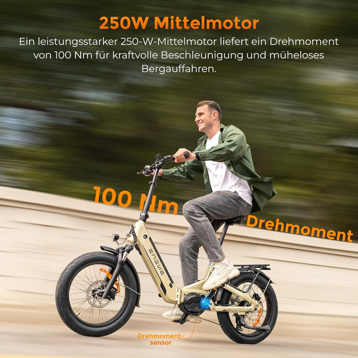 ENGWE E Bike mit APP&IoT, Ebike 48V 15Ah Akku bis 160km, Drehmomentsensor & hydraulische Bremsen, 20 * 3.0 Reifen, 2 Stunden aufgeladen