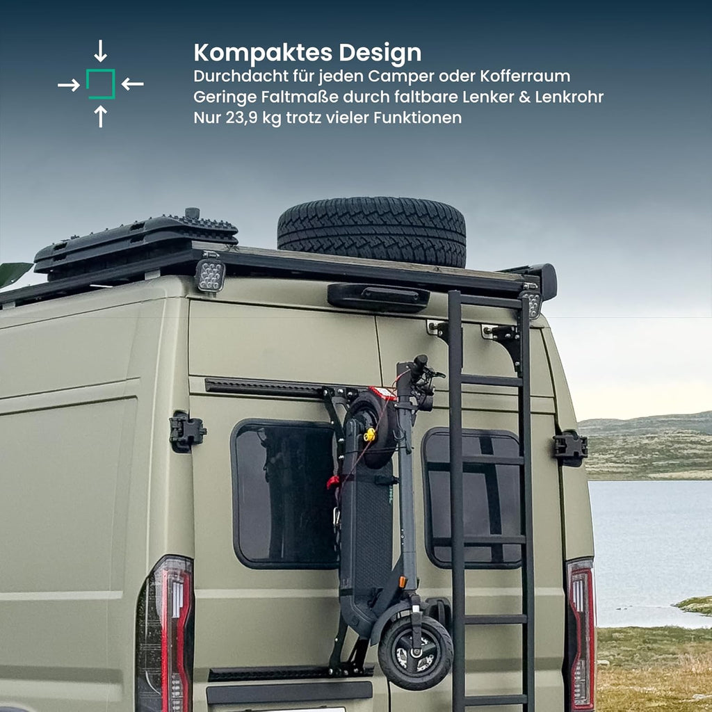 Egret Pro FX E-Scooter mit Straßenzulassung (max. 20 km/h), Reichweite bis 80km, Frontfederung, App Steuerung, Lenker höhenverstellbar+einfaltbar, Zuladung max. 120kg