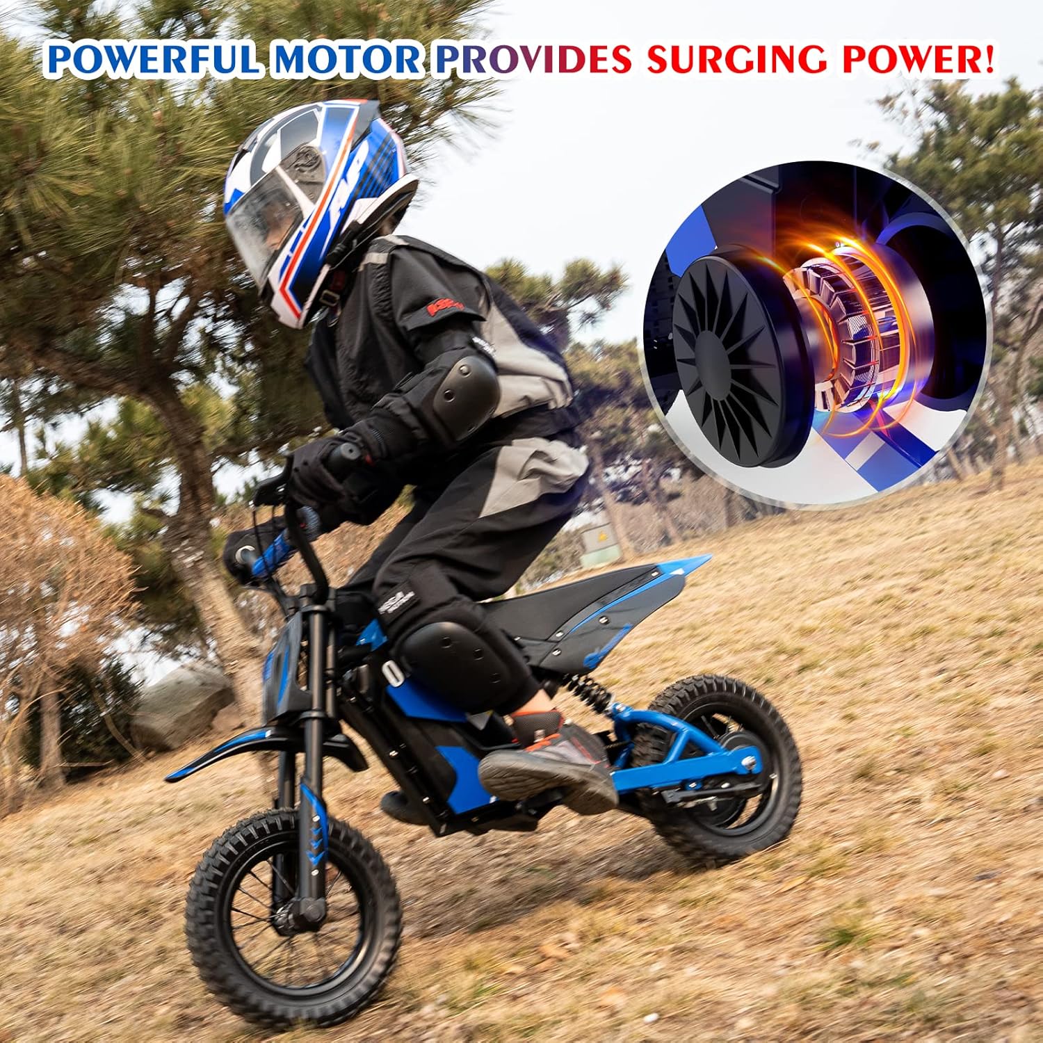 EVERCROSS EV12M Elektro Motorrad Kinder, Elektromotorrad mit 300W Motor, 3 Geschwindigkeitsmodus, 15KM Lange Reichweite, 12 Zoll Luftreifen, Moto Cross für Kinder ab 110cm Körpergröße
