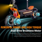 E-Scooter Offroad Elektroroller Schneller E Roller Elektroscooter NFC-Schlüsselloser Start 11 Zoll Allzeitreifen Doppelmotor C-Typ Federung 60V40AH Lithium-Ionen-Akku Maximale Autonomie 100 KM