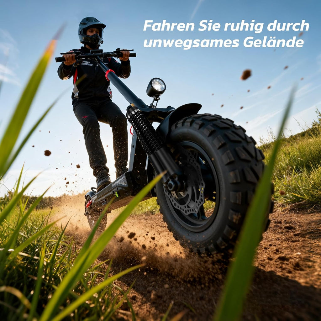E Scooter mit Straßenzulassung mit Max 70KM Reichweite,10 Zoll Offroad Luftreifen Elektroroller mit Sechs komfortable Stoßdämpfer,Faltbarer E Roller Offroad Belastung bis 150 KG,APP-Sperre Fahrzeug